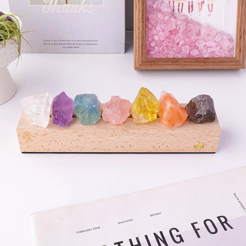 Bluejw Natural Rainbow Crystal Raw Stone Night Light - Bedroom Mood Lamp & Housewarming Gift Nightlights - Image 5